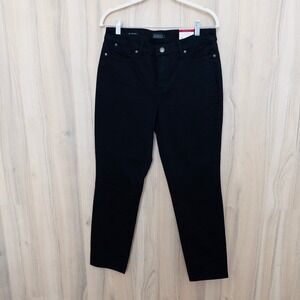 Talbots Womens Slim Ankle Jeans Size 8 Black Flawless Five-Pocket Slimming Pants